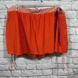 Cacique Womens 28 Orange Polka Dot Swim‎ Bottom Skirt Plus Size